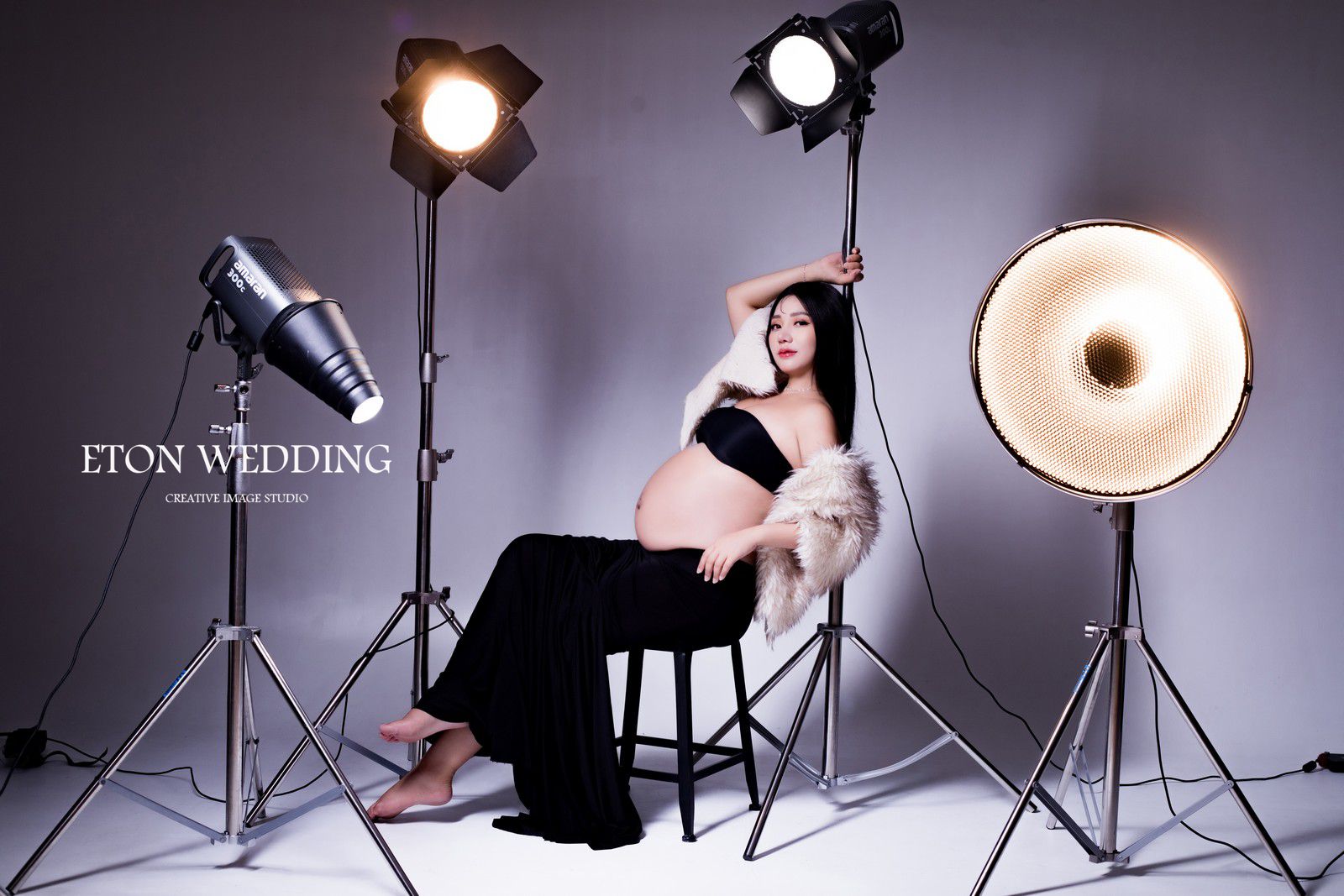 幕後寫實風孕婦寫真,孕婦照,棚拍孕婦攝影,孕婦禮服